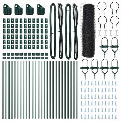 Zaunpfosten Grau 50 x 0,6 m (50 mm Gewebe) Stahl und PVC