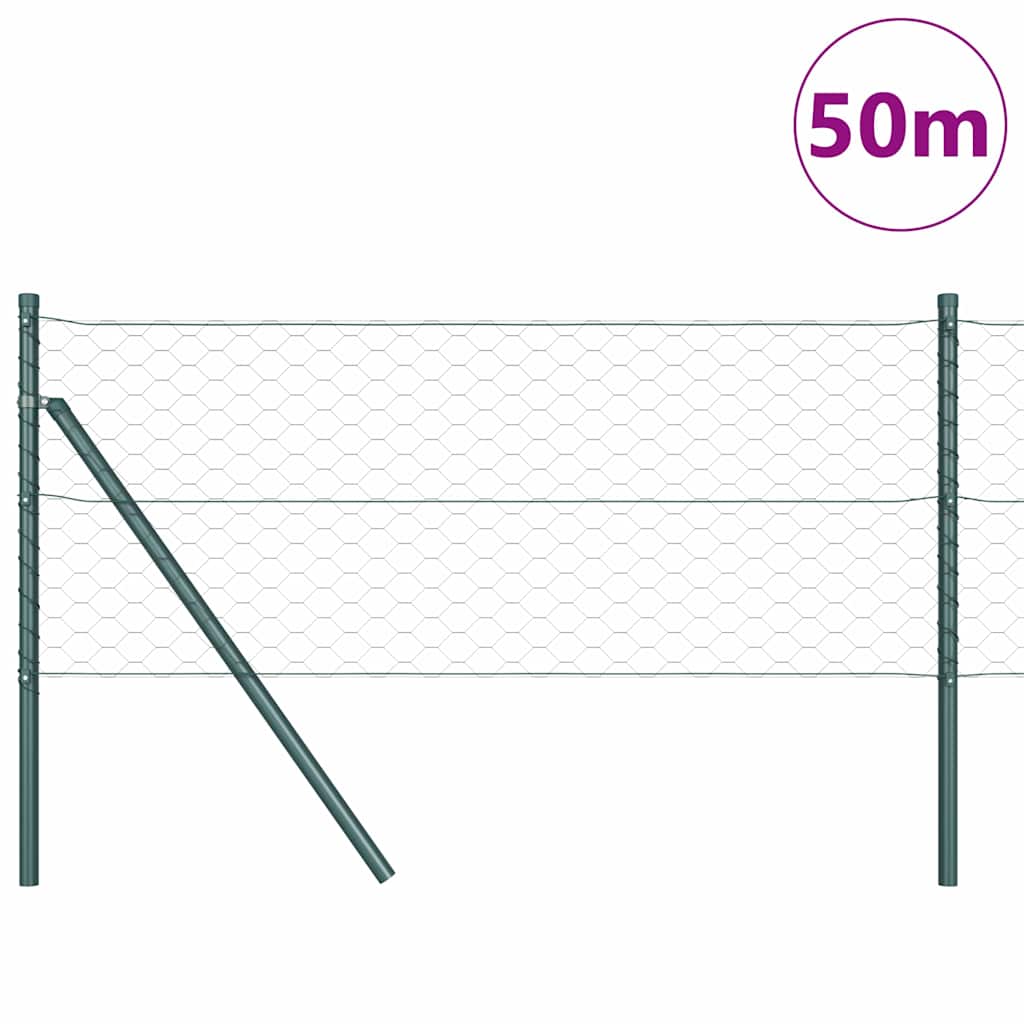 Zaunpfosten Grau 50 x 0,6 m (50 mm Gewebe) Stahl und PVC