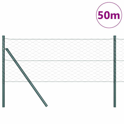 Zaunpfosten Grau 50 x 0,6 m (50 mm Gewebe) Stahl und PVC