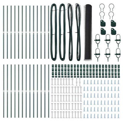 Zaunpfosten Grau 50 x 1 m (13 mm Maschendraht) Stahl und PVC
