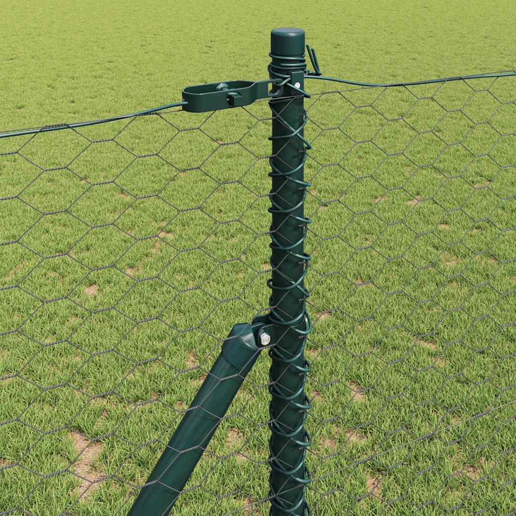 Zaunpfosten Grau 50 x 1,4 m (36 mm Netz) Stahl und PVC