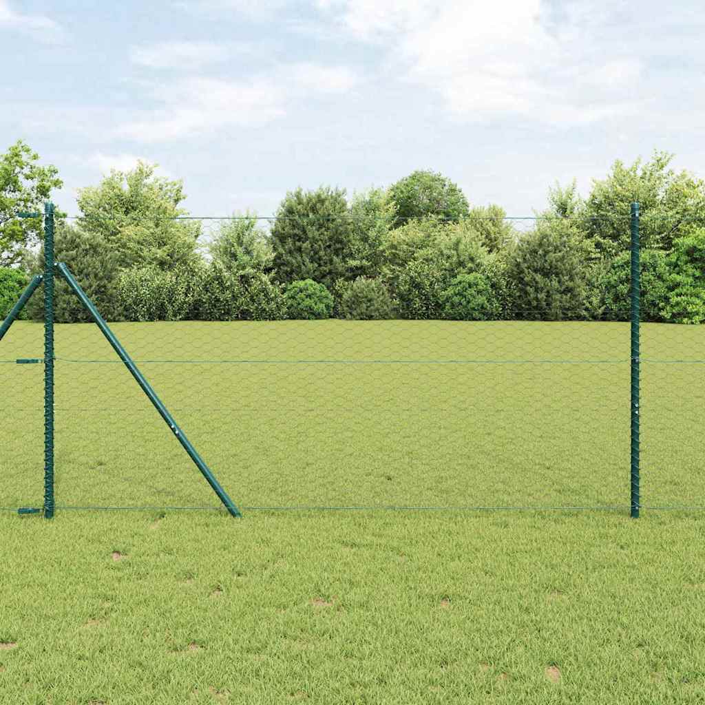 Zaunpfosten Grau 50 x 1,4 m (36 mm Netz) Stahl und PVC