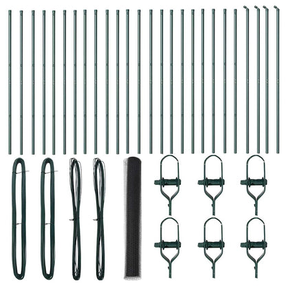 Zaunpfosten Grau 50 x 1,4 m (36 mm Netz) Stahl und PVC