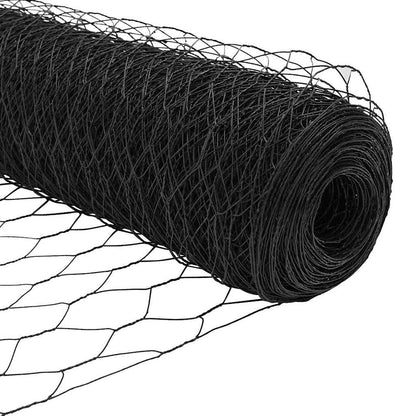 Zaunpfosten Grau 100 x 0,8 m (50 mm Maschen) Stahl und PVC