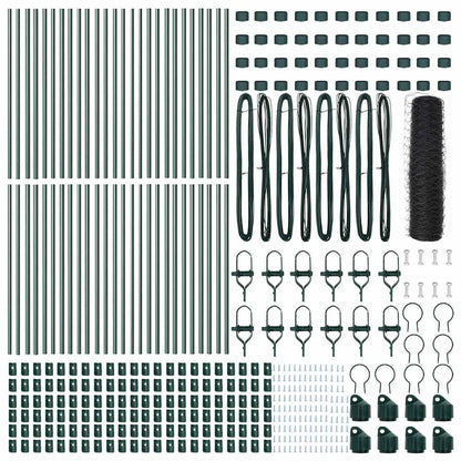 Zaunpfosten Grau 100 x 0,8 m (50 mm Maschen) Stahl und PVC