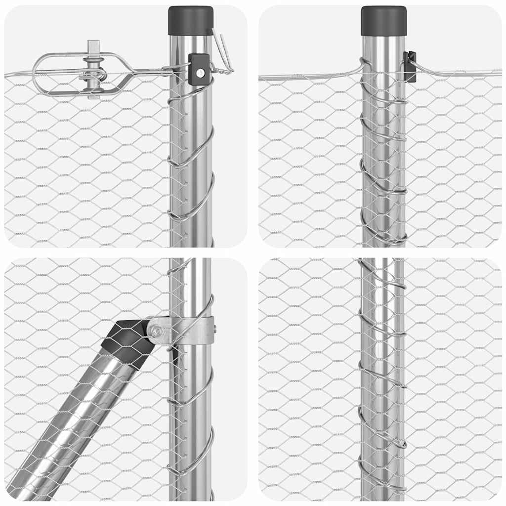 Zaunpfosten Silber 10 x 0,4 m (13 mm Mesh) Stahl