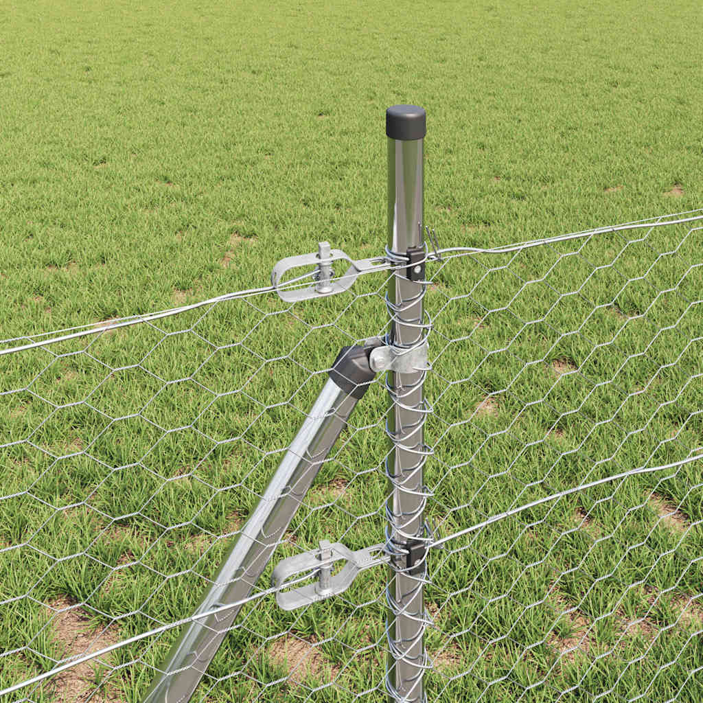 Zaunpfosten Silber 10 x 0,5 m (36 mm Mesh) Stahl