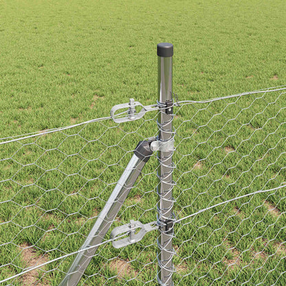 Zaunpfosten Silber 10 x 0,5 m (36 mm Mesh) Stahl