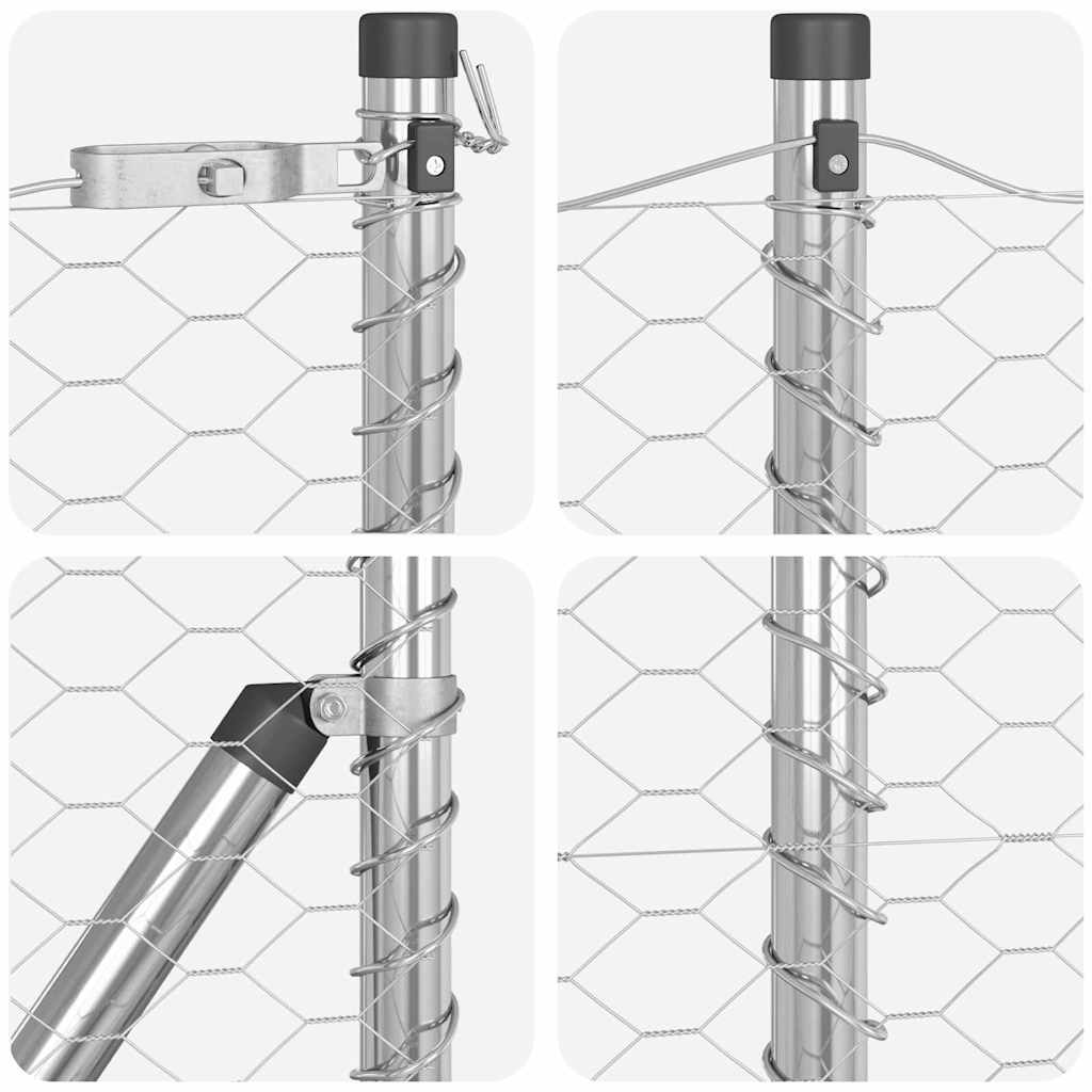 Zaunpfosten Silber 10 x 0,6 m (36 mm Netz) Stahl