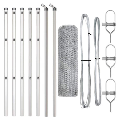 Zaunpfosten Silber 10 x 0,8 m (25 mm Masche) Stahl