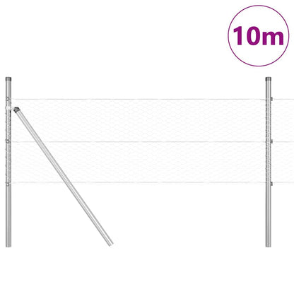 Zaunpfosten Silber 10 x 0,8 m (25 mm Masche) Stahl