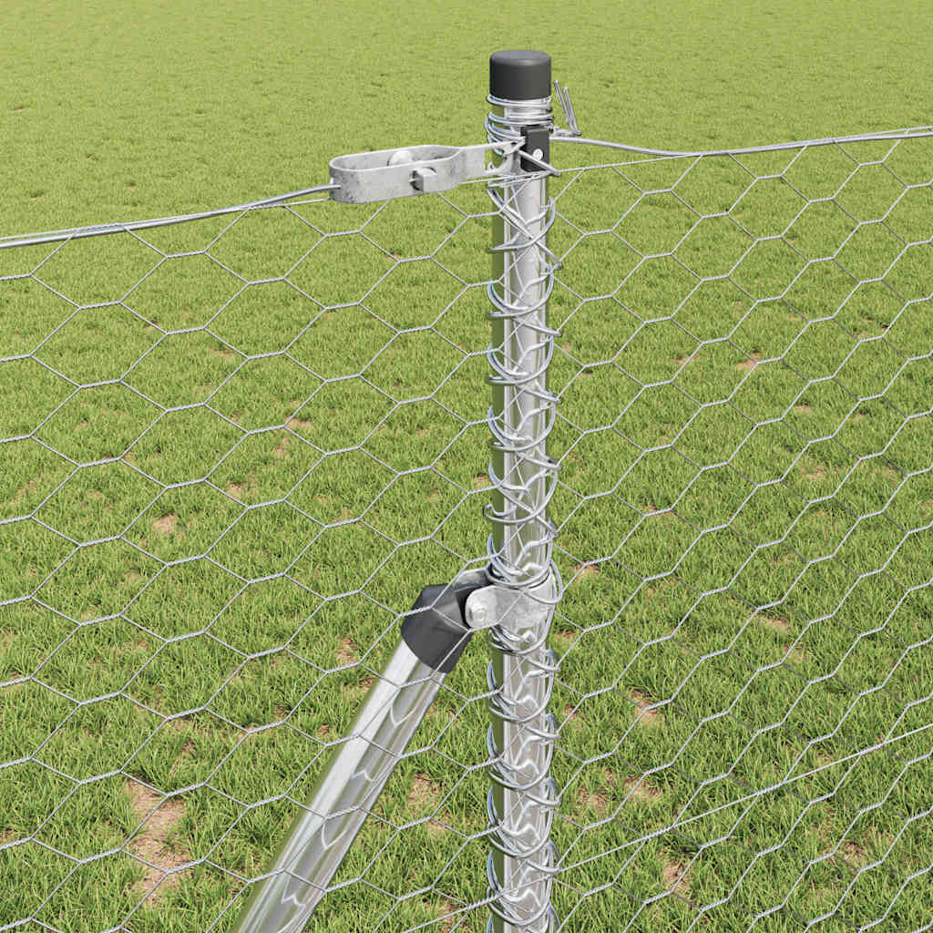 Zaunpfosten Silber 10 x 1,2 m (36 mm Netz) Stahl