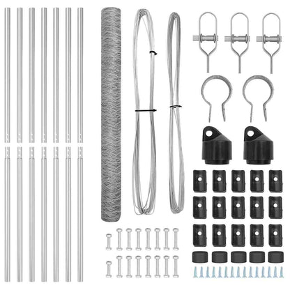 Zaunpfosten Silber 10 x 1,6 m (36 mm Maschenweite) Stahl