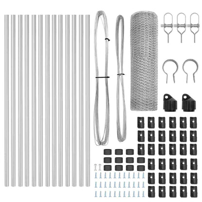 Zaunpfosten Silber 25 x 0,5 m (13 mm Maschen) Stahl