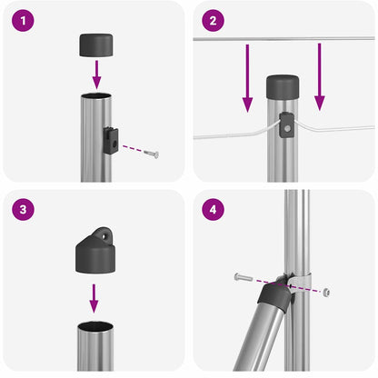 Zaunpfosten Silber 25 x 0,5 m (13 mm Maschen) Stahl