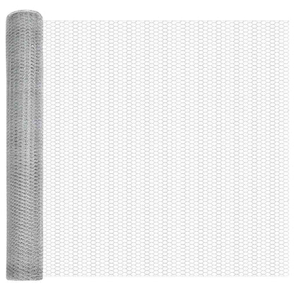Zaunpfosten Silber 25 x 1 m (13 mm Gewebe) Stahl
