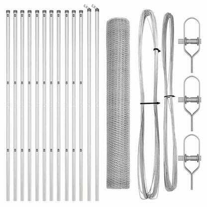Zaunpfosten Silber 25 x 1 m (25 mm Maschen) Stahl