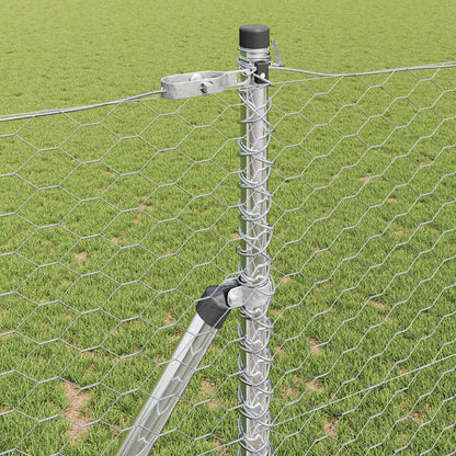 Zaunpfosten Silber 25 x 1,2 m (36 mm Netz) Stahl