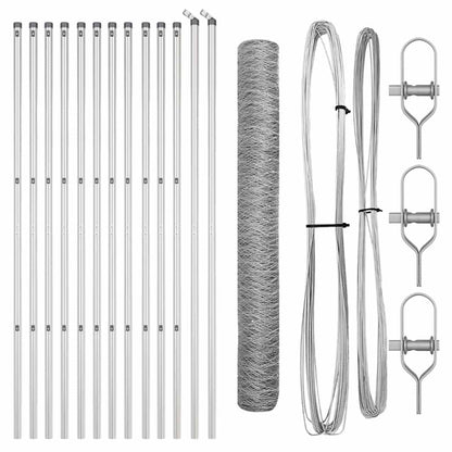 Zaunpfosten Silber 25 x 1,2 m (36 mm Netz) Stahl