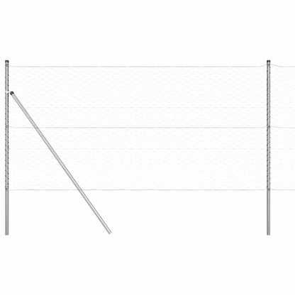 Zaunpfosten Silber 25 x 1,2 m (50 mm Maschen) Stahl