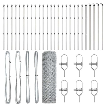 Zaunpfosten Silber 50 x 0,5 m (13 mm Masche) Stahl