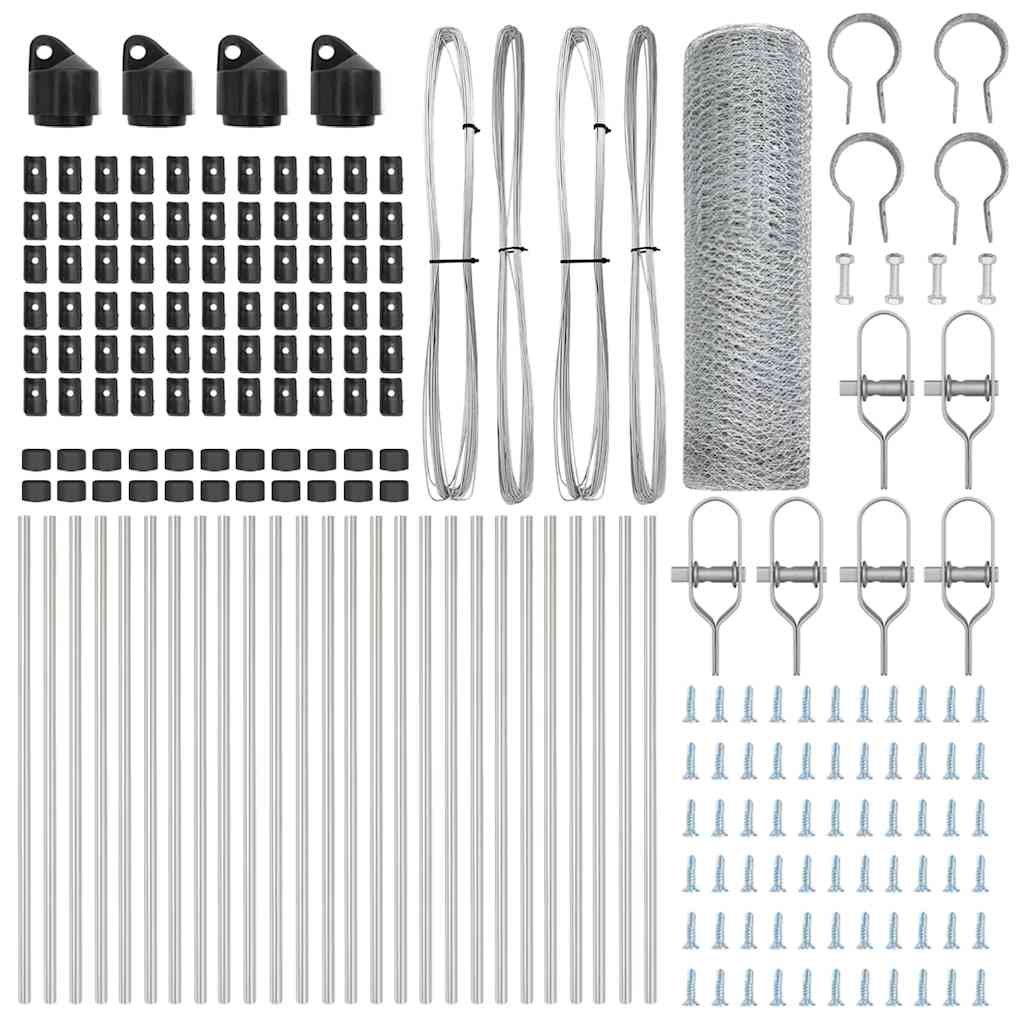 Zaunpfosten Silber 50 x 0,5 m (13 mm Masche) Stahl