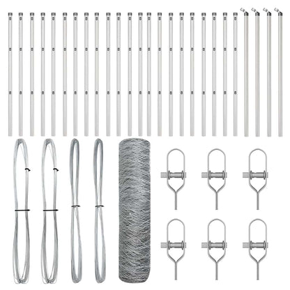 Zaunpfosten Silber 50 x 0,6 m (50 mm Gewebe) Stahl