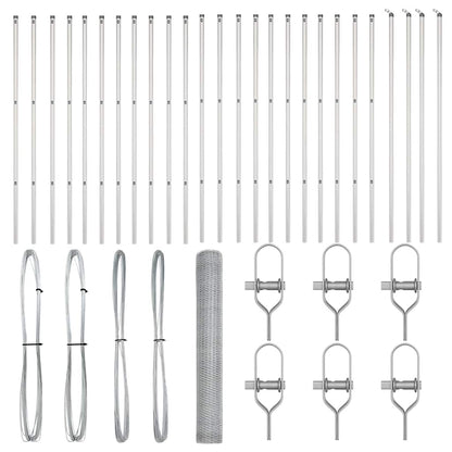 Zaunpfosten Silber 50 x 1,2 m (25 mm Maschen) Stahl