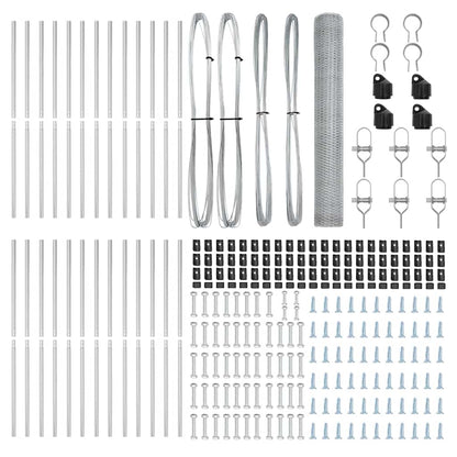 Zaunpfosten Silber 50 x 1,2 m (25 mm Maschen) Stahl