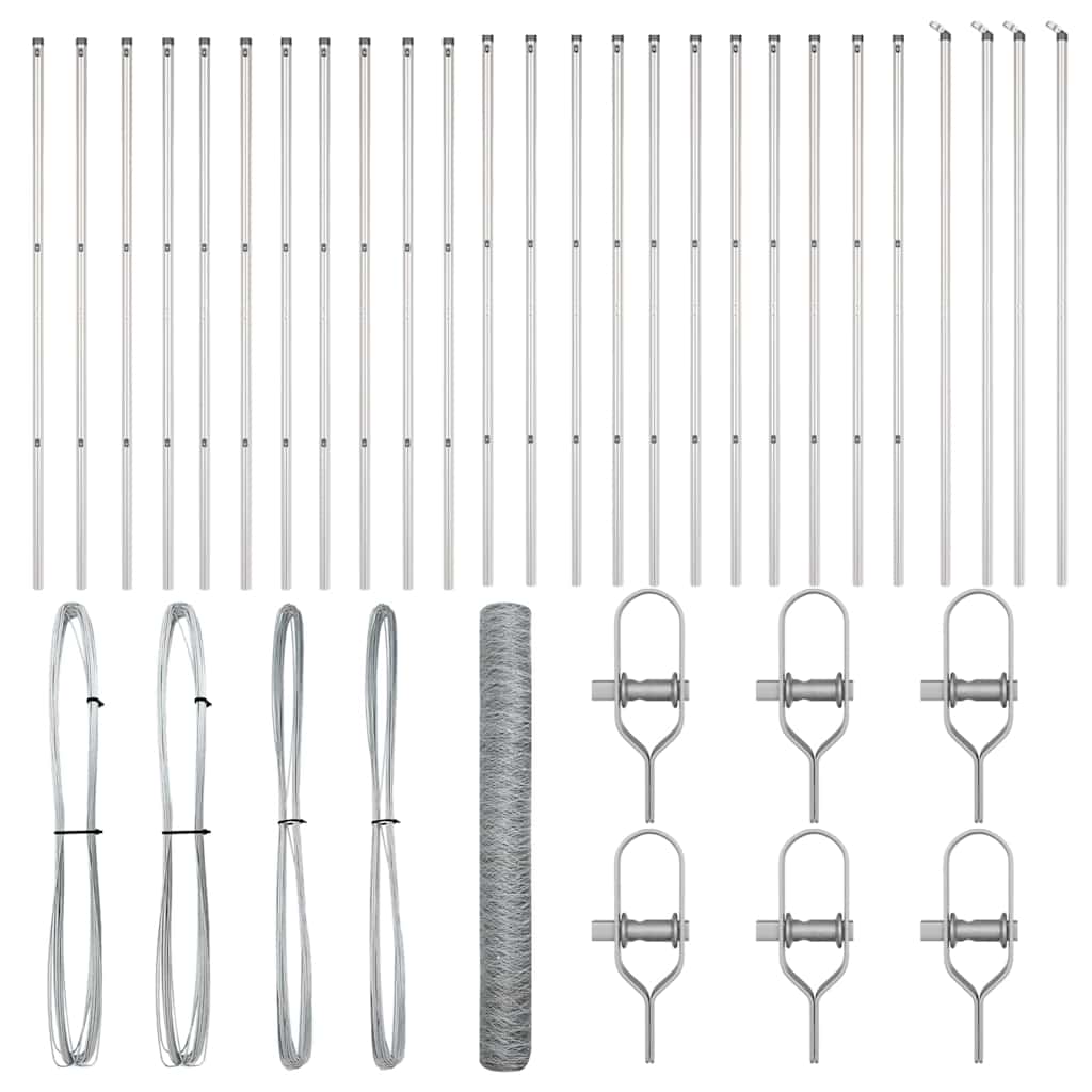 Zaunpfosten Silber 50 x 1,2 m (36 mm Maschenweite) Stahl