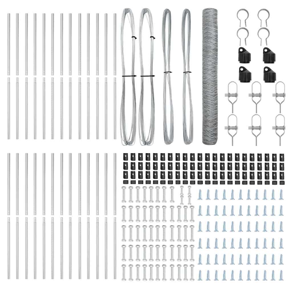 Zaunpfosten Silber 50 x 1,2 m (50 mm Gitter) Stahl