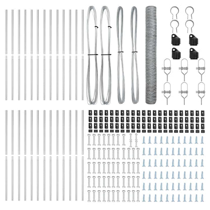 Zaunpfosten Silber 50 x 1,2 m (50 mm Gitter) Stahl