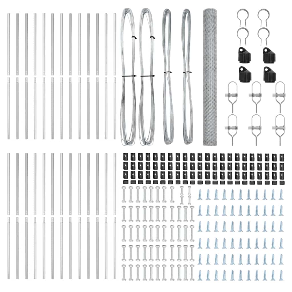 Zaunpfosten Silber 50 x 1,5 m (25 mm Maschenweite) Stahl