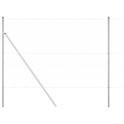 Zaunpfosten Silber 50 x 1,5 m (50 mm Maschen) Stahl