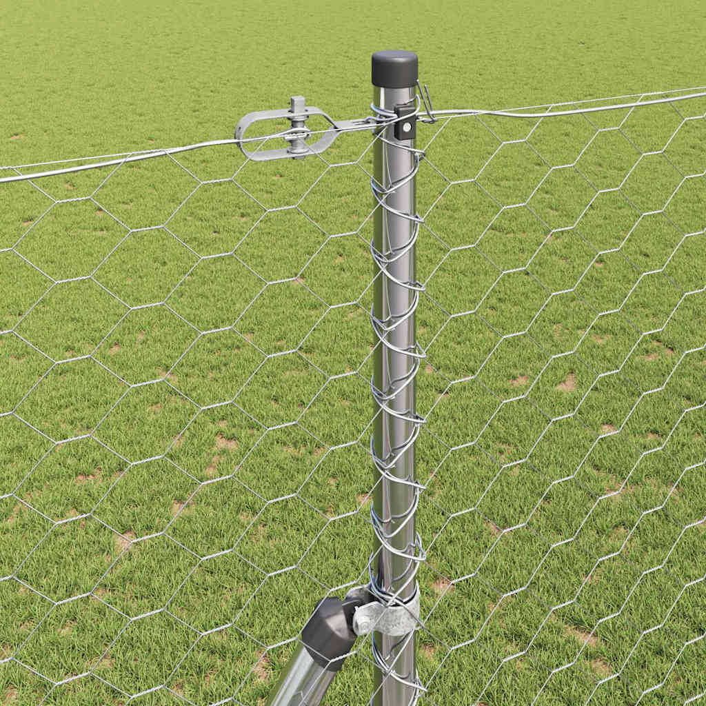 Zaunpfosten Silber 50 x 1,6 m (50 mm Maschenweite) Stahl