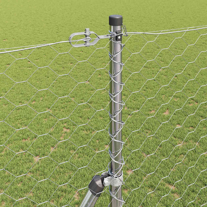 Zaunpfosten Silber 50 x 1,6 m (50 mm Maschenweite) Stahl