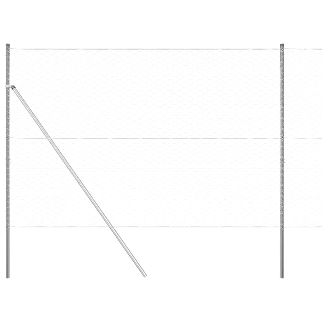 Zaunpfosten Silber 50 x 1,6 m (50 mm Maschenweite) Stahl