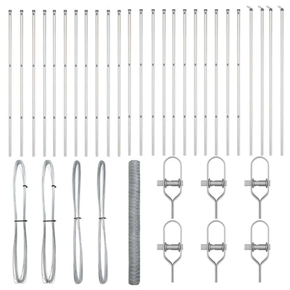 Zaunpfosten Silber 50 x 1,6 m (50 mm Maschenweite) Stahl