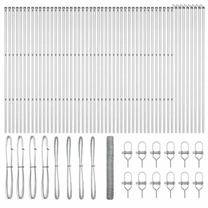 Zaunpfosten Silber 100 x 1 m (36 mm Maschenweite) Stahl