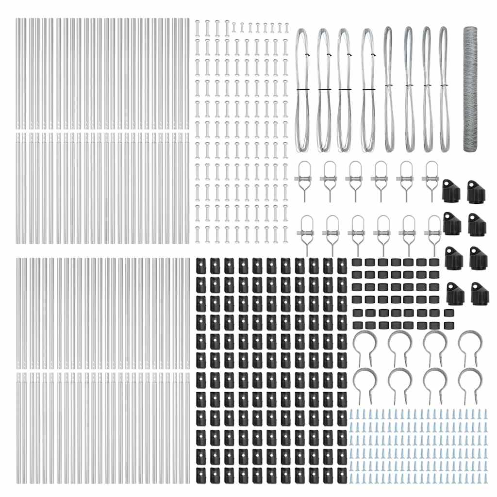 Zaunpfosten Silber 100 x 1 m (36 mm Maschenweite) Stahl