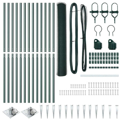Zaunpfosten Grün 25 x 1 m (13 mm Gewebe) Stahl