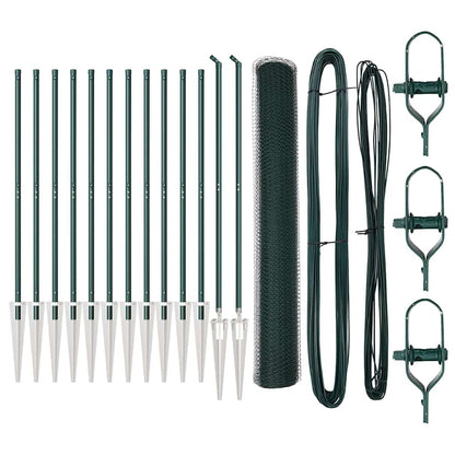 Zaunpfosten Grün 25 x 1 m (25 mm Maschen) Stahl