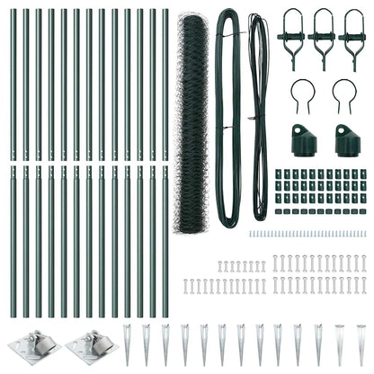 Zaunpfosten Grün 25 x 1,2 m (50 mm Maschen) Stahl