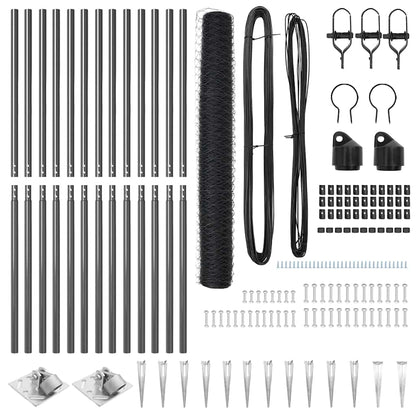 Zaunpfosten Grau 25 x 1,2 m (36 mm Netz) Stahl