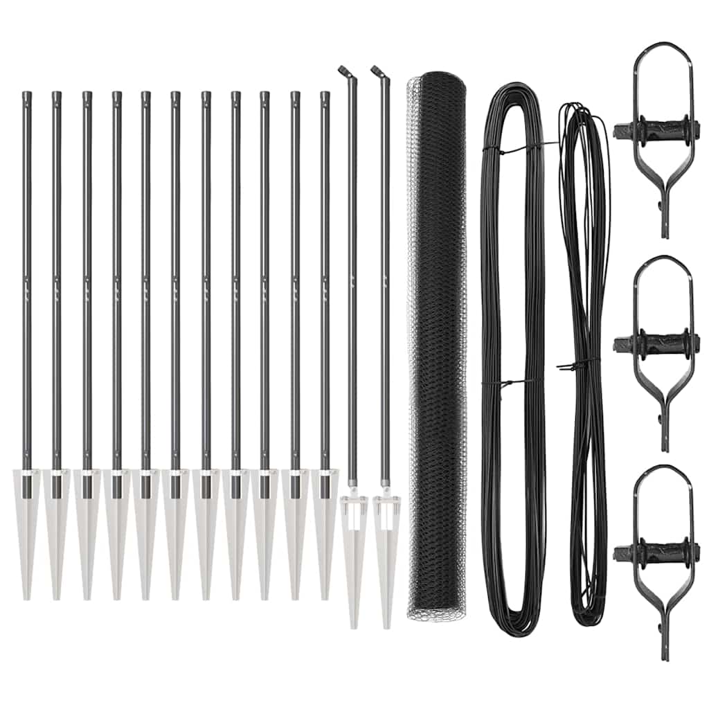 Zaunpfosten Grau 25 x 1,5 m (25 mm Gitter) Stahl