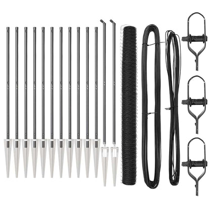 Zaunpfosten Grau 25 x 1,5 m (50 mm Maschen) Stahl