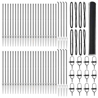 Zaunpfosten Grau 100 x 1,2 m (25 mm Netz) Stahl und PVC