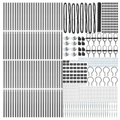 Zaunpfosten Grau 100 x 1,2 m (25 mm Netz) Stahl und PVC