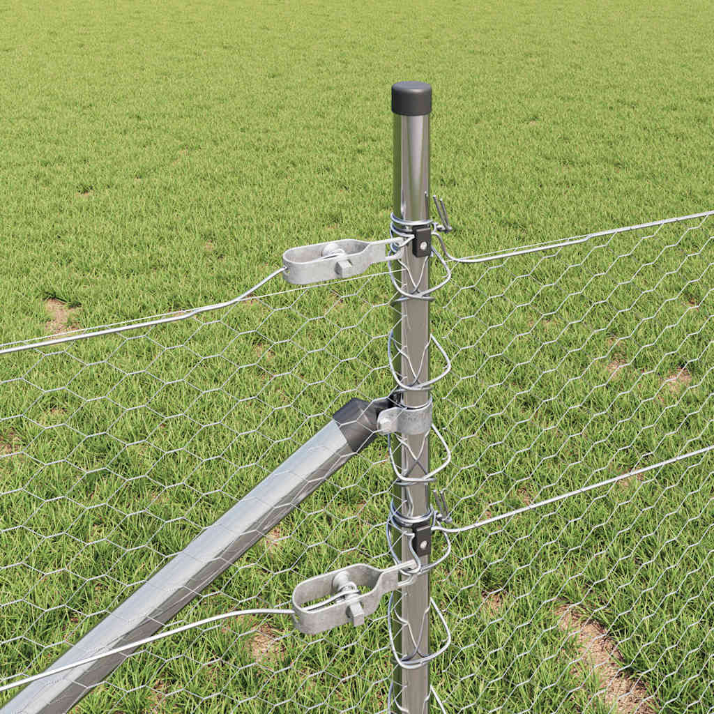 Zaunpfosten Silber 10 x 0,5 m (25 mm Maschenweite) Stahl