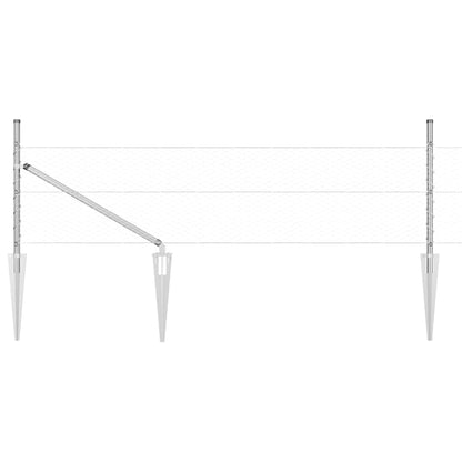 Zaunpfosten Silber 10 x 0,5 m (25 mm Maschenweite) Stahl